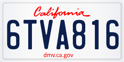 CA license plate 6TVA816