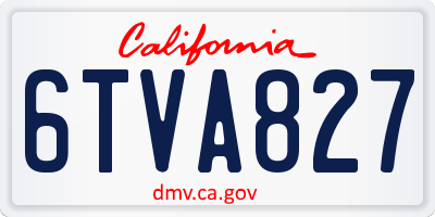 CA license plate 6TVA827