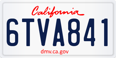 CA license plate 6TVA841
