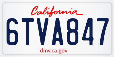 CA license plate 6TVA847