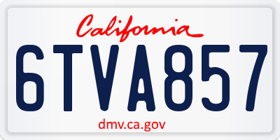 CA license plate 6TVA857