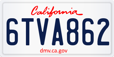 CA license plate 6TVA862