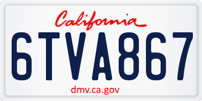 CA license plate 6TVA867