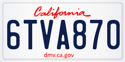 CA license plate 6TVA870