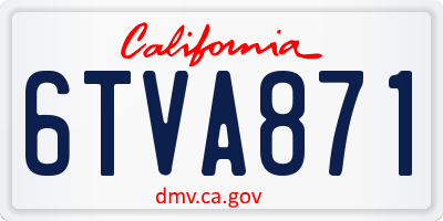 CA license plate 6TVA871
