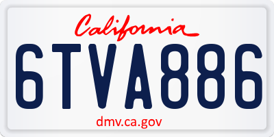 CA license plate 6TVA886