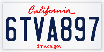 CA license plate 6TVA897