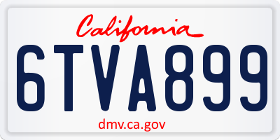 CA license plate 6TVA899