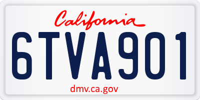 CA license plate 6TVA901