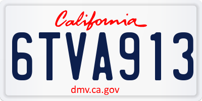 CA license plate 6TVA913