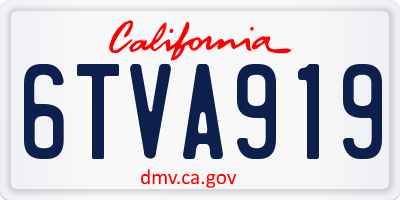CA license plate 6TVA919