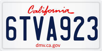 CA license plate 6TVA923