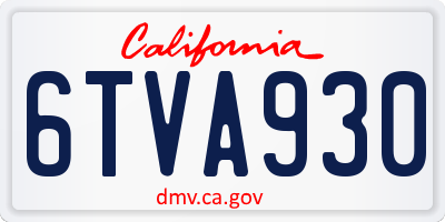 CA license plate 6TVA930