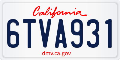 CA license plate 6TVA931