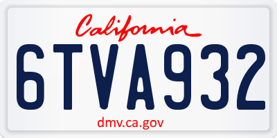 CA license plate 6TVA932