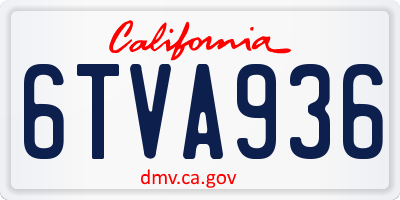 CA license plate 6TVA936