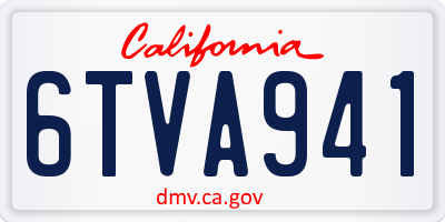 CA license plate 6TVA941