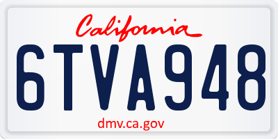 CA license plate 6TVA948