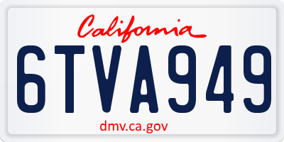 CA license plate 6TVA949