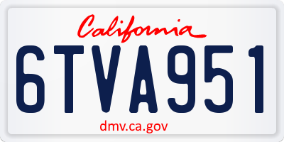 CA license plate 6TVA951