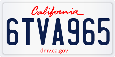 CA license plate 6TVA965