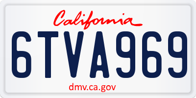 CA license plate 6TVA969