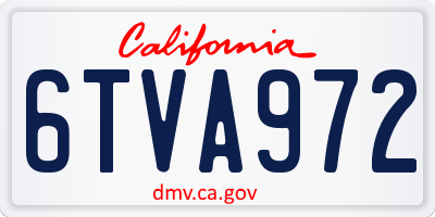 CA license plate 6TVA972