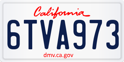 CA license plate 6TVA973