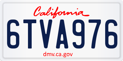 CA license plate 6TVA976