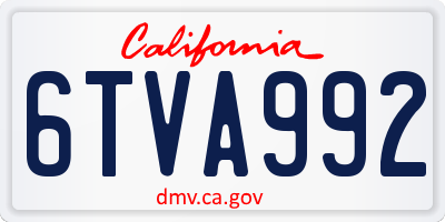 CA license plate 6TVA992