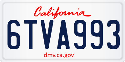 CA license plate 6TVA993