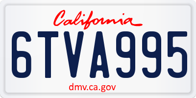 CA license plate 6TVA995