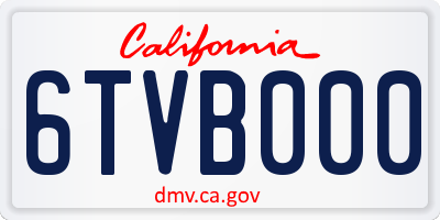 CA license plate 6TVB000