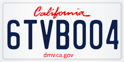 CA license plate 6TVB004