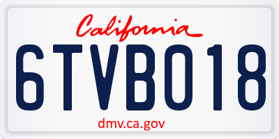 CA license plate 6TVB018