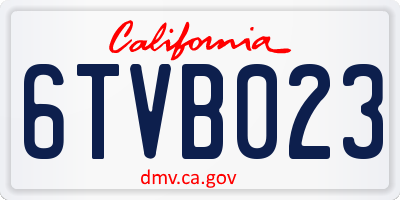 CA license plate 6TVB023
