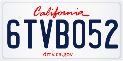 CA license plate 6TVB052