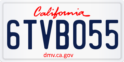 CA license plate 6TVB055