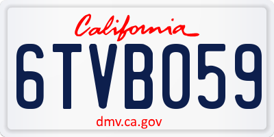CA license plate 6TVB059