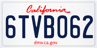CA license plate 6TVB062
