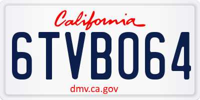 CA license plate 6TVB064