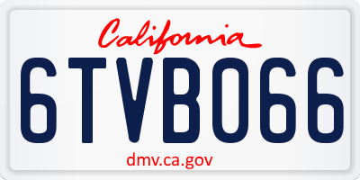 CA license plate 6TVB066
