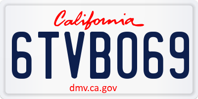 CA license plate 6TVB069