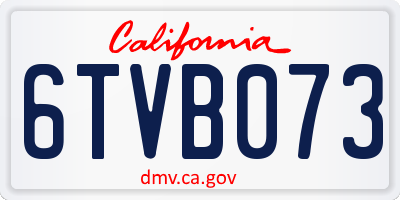 CA license plate 6TVB073