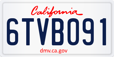 CA license plate 6TVB091