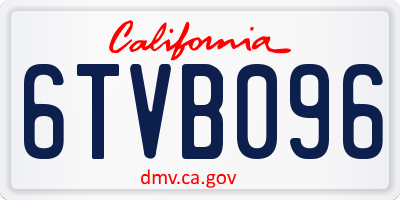 CA license plate 6TVB096