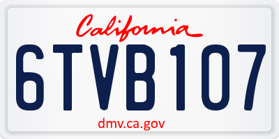 CA license plate 6TVB107