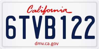 CA license plate 6TVB122