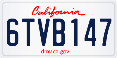 CA license plate 6TVB147