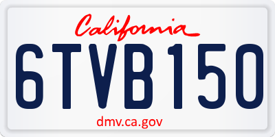 CA license plate 6TVB150